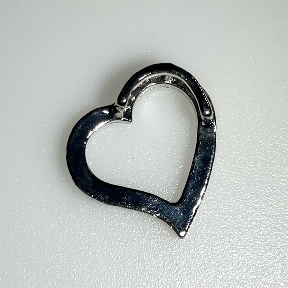 Silvertone Rhinestone Heart Pendant - Picture 13 of 15